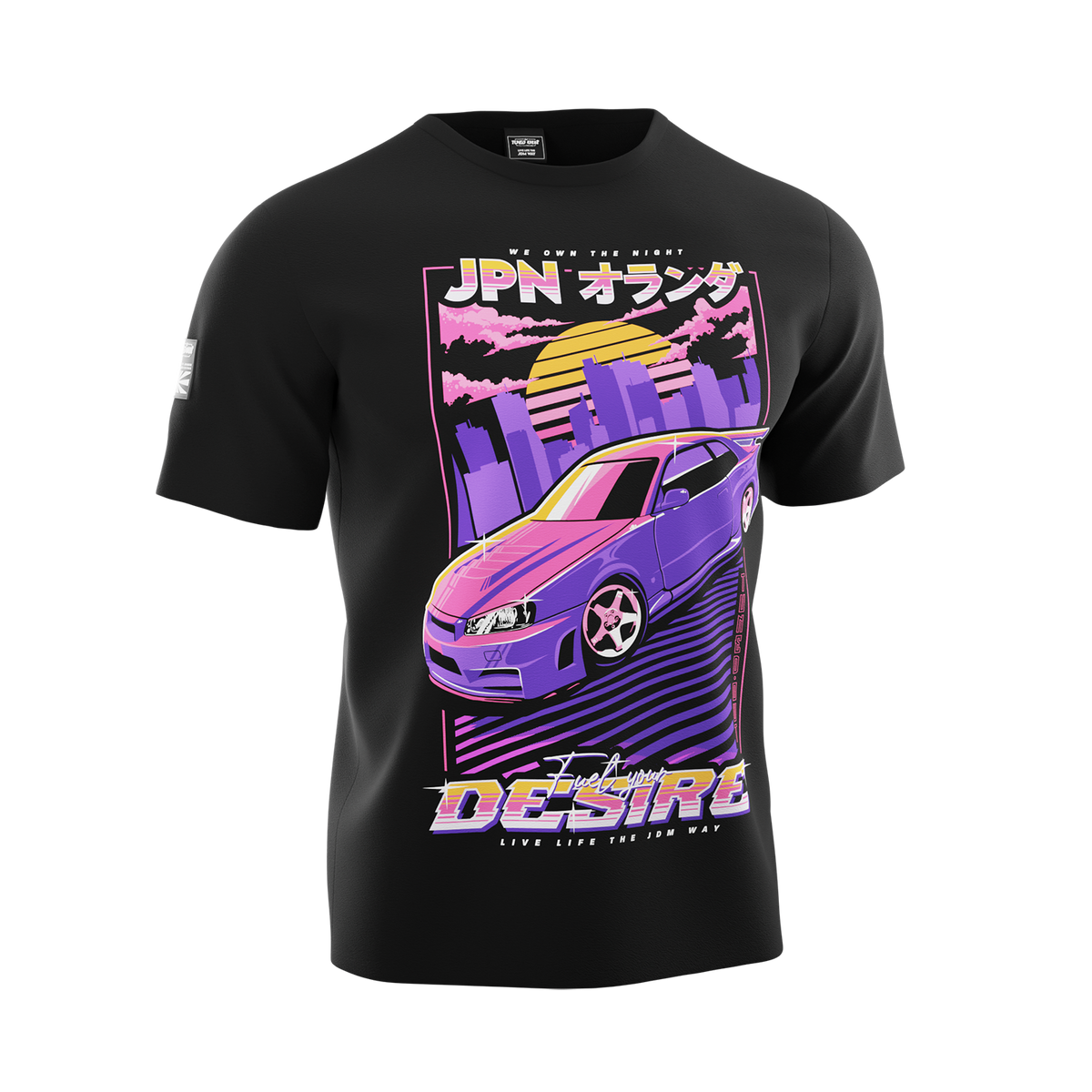 R34 Skyline 'Fuel Your Desire' T-shirt Black